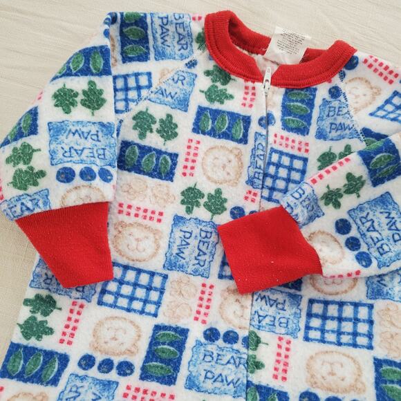 Vintage Bear Winter Footed PJs 2t - Picture 2 of 6